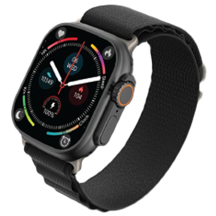 Green Lion Ultra Amoled Smart Watch with Curved Multiple Touch Panel, Original 49mm with Switch Button Strap, 350mAh Battery,  150 Minutes Charging Time, Bluetooth 5.0, Multiple NFC - Black