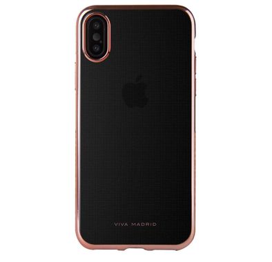 Viva Madrid Metalico Flex Sleek Back Case Compatible for iPhone X - Scratch Resistance - Easy Access to All Ports - Drop-shock Protection Lightweight Back Cover - Rose Gold
