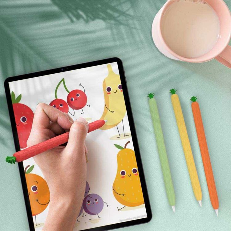 AhaStyle Summer Pineapple Molding Case Suitable for Apple Pencil 2nd Generation, Premium Silicone material, Unique Design and Durable Compatible with Apple Pencil 2nd Gen