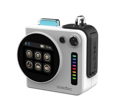Porodo Vibego Mini RGB Speaker with Bluetooth Version 5.4, Touch Control Display, 15 Hours Play Time, Type-C Charging Port, 2000mAh Battery Capacity, 2 Hours Charging Time, Micro SD Slots, Vibrant RGB Lighting - White