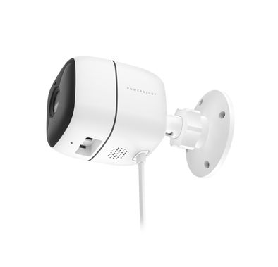Powerology Security Outdoor Camera  with 110° Wide-Angle Lens, Full HD 1080P Resolution, Up to 10m Night vision, Two-Way Talk, Motion Sensor - White