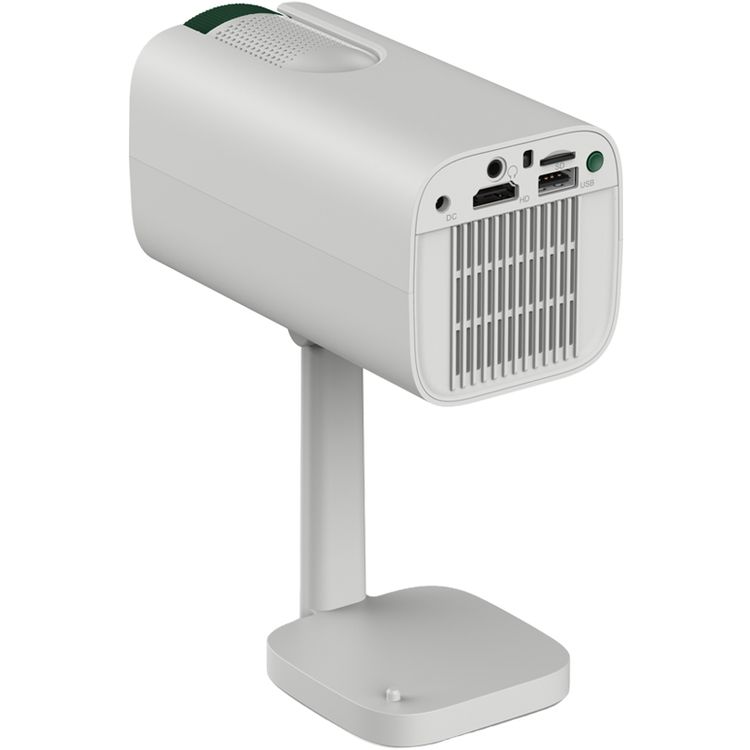 Green Lion Nova جهاز عرض محمول ذكي مزود بسماعة مدمجة بقوة 3 واط، وزاوية ميلان وموقف 180°، واتصال سلس، أندرويد 12، تصحيح الانحراف التلقائي، حلقة تركيز دوارة بسهولة، سطوع بقوة 100 لومن ANSI، جهاز تحكم عن بعد، إصدار Bluetooth 5.0، تصميم سهل الحمل، يصل إلى شاشة عرض بحجم 128 بوصة - أبيض