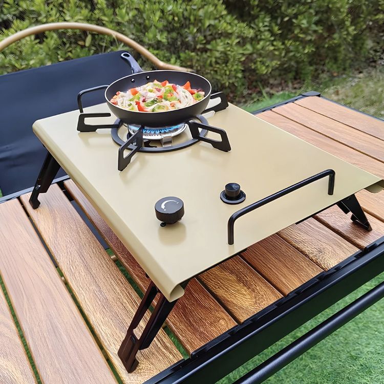 Green Lion GCS-20 Foldable Camping Stove, Lightweight & Compact Design, Up to 15 Kg Load Capacity, Butane Gas, 4000W Heating Power, Sturdy Handles - Khaki