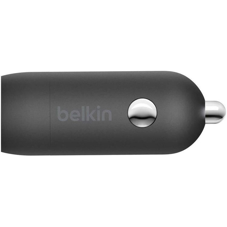 Belkin 18W PD USB-C Dual Standalone Car Charger, Compact and Portable Design Car Charger, Fast Charger Compatible for iPhone, Samsung & Other USB-C Devices - Black