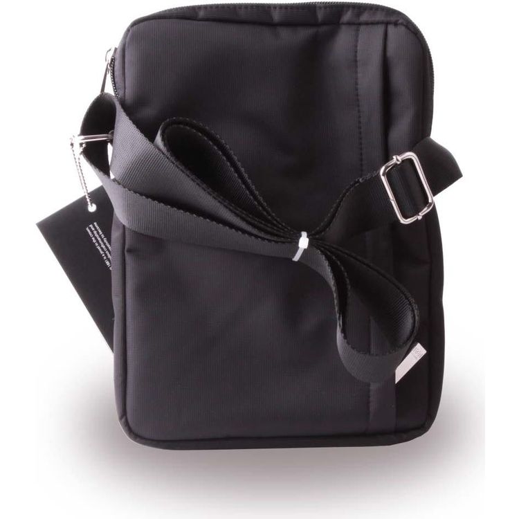 Tablet Bag Cerruti Nylon Leather Tablet Bag with Adjustable Shoulder Strap - Black