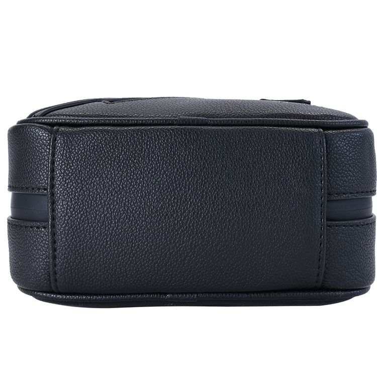 Levelo Lion Tech Organizer Pouch, Wide Full Zip Access, Compact Travel Size, Premium Pebbled PU, Handy Front Zip Pocket, Secure Storage, Easy Grab & Go, Light Weight Build, Flat Base Stability, Everyday Versatility for Travel & Daily-Use - Black