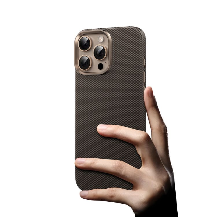 Green Lion Magsafe Kevlar Case for iPhone 16 Pro, Drop Protection, Comfortable Grip, Military Grade Defense, Ultra Slim & Lightweight - Black / Gold