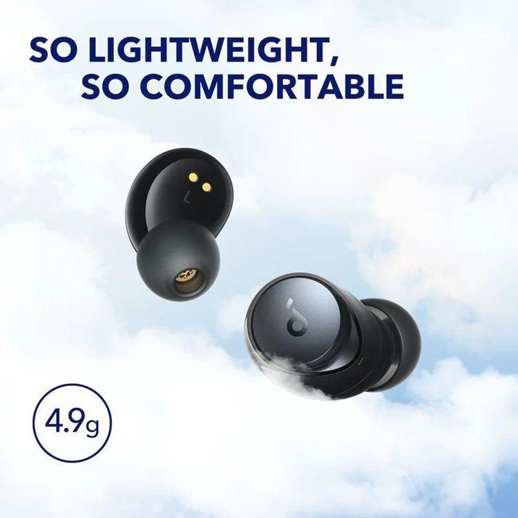 Soundcore Space A40 Active Noise Canceling Earbuds, Up to 50 Hours Battery Life, 10 mm Diameter Speaker, USB Type-C Charging Case Connection, Active Noise Canceling, Recommended for Calls, Commute, and Travel - Black