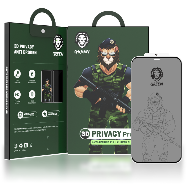 Green Lion 3D Privacy Glass Screen Protector for iPhone 11 Pro (5.8") Shock & Impact Protection, Anti-Peeping Full Glass, Easy Installation Tempered Glass - Black