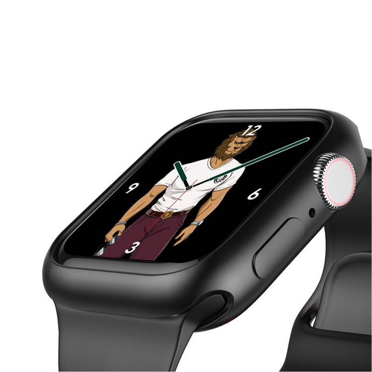 Green Lion Stylin Guard Pro Case for Apple Watch 40mm with 360° Protection, Bubble Free, Scratch Proof, Water Resistant Material, Ultra-thin Double Layer, Hallow Back Design - Black