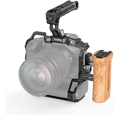 SMALLRIG EOS R5 /R6 Basic Kit, Camera Cage for Conon EOS R5 /R6 with BG-R10 Battery Grip, Including Cage, Top Handle, Side Handle and Clamp - 3707 - Black