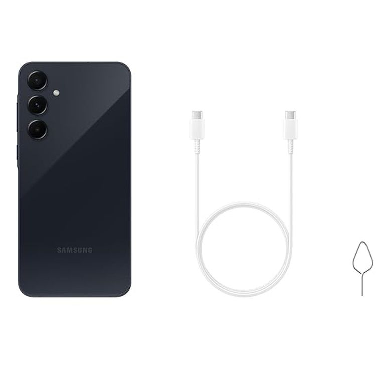 هاتف ذكي Samsung Galaxy A55 5G إصدار TRA، ذاكرة وصول عشوائي 8 جيجا بايت، سعة تخزين 256 جيجا بايت، هاتف Android 5G، 2024 - كحلي