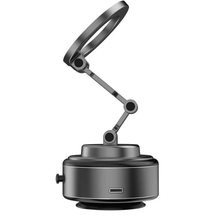 Green Lion GX-30 Auto Suction Phone Holder with 360° Rotation, Strong Suction Cup, 1.5kg Adsorption, One-Hand Operation, MagSafe Compatible, Type-C Charging, 14 Days Working Time - Matte Black