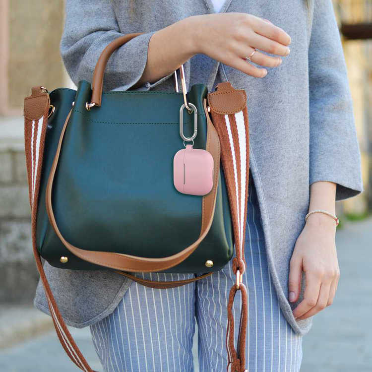 AhaStyle Full Cover Premium Silicone Keychain Portable Case Compatible for AirPods 3, Anti-Scratch, Drop Shock Protection, Easy to Install, Front LED Visible Cover with Carabiner